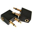 thumbnail image 1 of 2 Pcs Airplane Flight Headphone Adapter For 3.5mm Plug Jack Socket Converter, 1 of 3