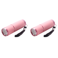 thumbnail image 3 of Mini linterna de 9LED para acampada, antorchas de aleación de aluminio impermeables (rosa), 2 uds., 3 of 5