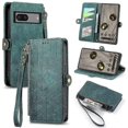 thumbnail image 1 of Funda para teléfono con tapa magnética de cuero sintético con tarjetero para Google Pixel 9 Pro XL, color verde, 1 of 5