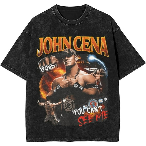 Unisex John Cena Youth Man's Woman Short-Sleeve T-Shirt Vintage Shirts Cotton Crew Neck T-Shirt Tops Clothes T-Shirts