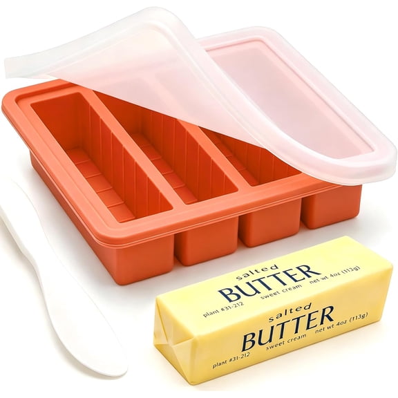 Silicone Butter Mold 4 Oz with Stainless Frame & Spatula – Nonstick Homemade Butter Stick Mold