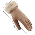 thumbnail image 3 of Up To $10 Gloves Mittens Brown Ladies Fashion Warm Gloves Outdoor Riding Driving Solid Color Plus Fleece Touched Screen NonSlip Gloves, 3 of 4