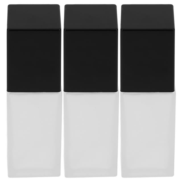 3 botellas de vidrio para base de maquillaje, vacías, rellenables con bomba de presión.