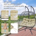 thumbnail image 3 of XXLYY Three Seat Swing Replacement Cushions, Porch Swing Cushions, Thickened Waterproof Polyester Fabric Bench Cushion with Ties, Replacement Cushion for Outdoor Patio Swing, 3 of 6