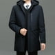 thumbnail image 3 of Chaqueta de invierno informal de moda para hombre 2023, abrigo largo con capucha, parka gruesa acolchada de algodón con cremallera, abrigo de color a la moda, 3 of 5