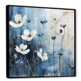 thumbnail image 2 of Designart "Blue And White Wildflower Fields" Wildflowers Floater Framed Canvas Wall Art, 2 of 5