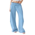 thumbnail image 2 of Womens Wide Leg Sweatpants Casual High Waist Baggy Jogger Pants with Pockets Loose Fit Lounge Trousers for Workout Travel Running Hiking Daily Wear Light Blue, 2 of 6