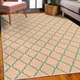thumbnail image 3 of Geometric Decorative Rug, Simple Monochrome Patterns Linked Forms on Plain Background Modern, Quality Carpet for Bedroom Dorm and Living Room, 6 Sizes, Blush Teal, by Ambesonne, 3 of 4