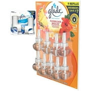 Glade Plugins Scented Oil Refill, Essential Oil Infused Wall Plug In, 6.39 Fl. Oz, 9 Ct. (Hawaiian Breeze)