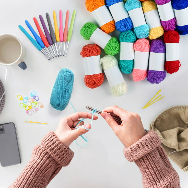 Crochet Hooks Set, 14 Pcs Soft Non-slip Yarn Knitting Needles Set With  Rubber Grips Case, For Patterns/yarns 2mm-10mm