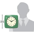 thumbnail image 5 of Infinity Instruments 9.25 " Green Retro Square Plastic Analog Wall Clock, 5 of 6