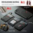 thumbnail image 6 of for iPhone 16e Wallet Case with Kickstand, Detachable Magnetic Card Holder, RFID Blocking PU Leather Cover, Drop Protective Classic Flip Back Case for iPhone 16e, Black, 6 of 10