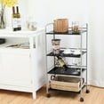 thumbnail image 5 of Costway 4 Tier Rolling Cart Storage Display Rack Mesh Shelf Utility Organizer Wheels, 5 of 9