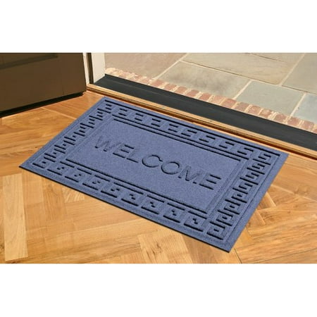 Bungalow Flooring Aqua Shield Greek Key Welcome Doormat