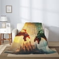 thumbnail image 2 of Hirioo Castle Red Green Sky Dragon for Flannel Blanket, Cozy and Warm Throw for Bed or Couch ,Perfect for All Seasons-60"x50", 2 of 6