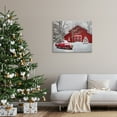 thumbnail image 2 of Red Barn & Truck Powdery Snow Rural Scenery Transportation Painting Gallery-Wrapped Canvas Print Wall Art, 2 of 7