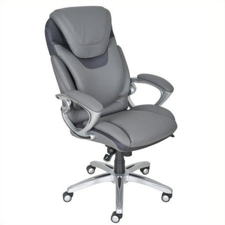 Serta Air Health Wellness Leather Executive Office Chair Light Grey Walmart Com Walmart Com