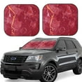 thumbnail image 2 of Bingfone Abstract Red Marble Print 2-Piece Sun Shade Front Windshield - Foldable Car Front Window Sunshades For Most Sedans Suv Truck - Large, 2 of 7