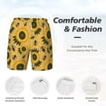 thumbnail image 6 of Picia Bees and Sunflowers pattern Mens Swim Trunks with Compression Liner Stretch Beach Shorts Quick Dry with Zipper Pockets No-Chafing Board Shorts-3X-Large, 6 of 9