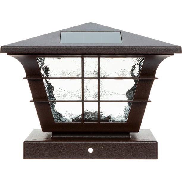 GreenLighting NEW Brown 5x5 Solar Powered LED Post Cap Light w/ 4x4