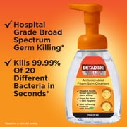 Betadine Antiseptic Cleansing Foam Pump, 8oz, Antibacterial Body Wash, Antimicrobial Skin Cleanser, Gentle Antiseptic Wash for Daily Protection