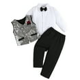 thumbnail image 1 of TIEVOSA Ensembles de Costumes pour Garçons Tenues Formelles Décontractées avec Gilet pour Enfants Performance Récital de Piano Spectacle Fête Élégant Stylé Automne Hiver Printemps pour 4-5 Ans (Noir), 1 of 9