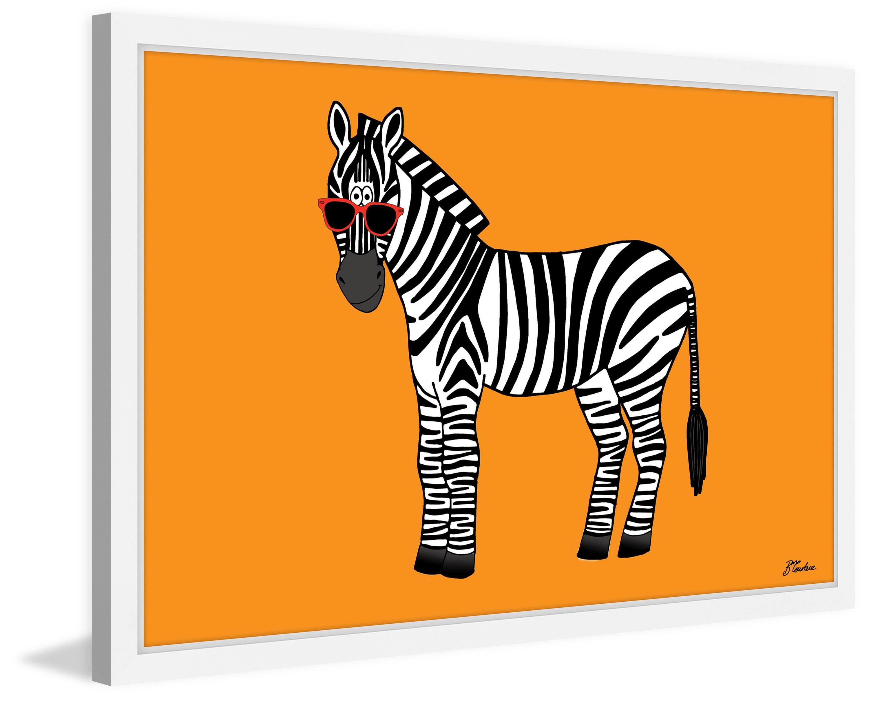 "Zebra Hippy Body" Framed Painting Print