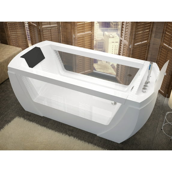 Atlantis Tubs 3269VWL Vista 32 x 69 x 24 - Inch Freestanding Whirlpool Jetted Bathtub w/ Left Side Pump Placement