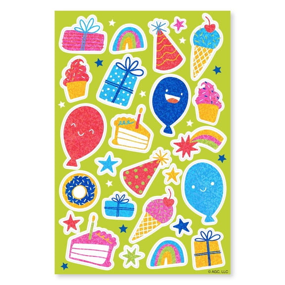 American Greetings Birthday Stickers for Kids, 50-Count, Icon Designs