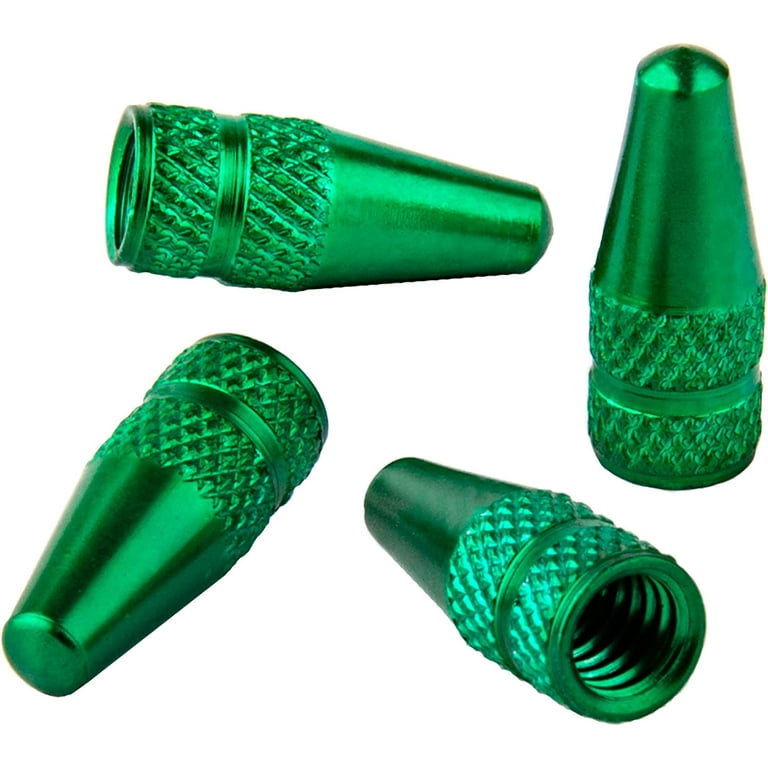 Presta Valve Caps Anodized Aluminum Use On Presta French Valves Designs Bullet Rocket Hamburger Pocket Rocket 4 Pack
