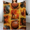 thumbnail image 3 of ARISTURING Basketball Blanket, Basketball Gifts for Women Men, Cozy Fuzzy Soft Throw Blanket for Couch Bed Sofa Travel, Lightweight Plush Flannel Blankets and Throws Size  No Shed No Pilling, 3 of 6