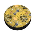thumbnail image 3 of Bingfone White Wine Seamless Spare Tire Cover Weatherproof Universal Wheel Protectors For Rv Camper Travel Trailer Suv Truck 15 Inch, 3 of 9