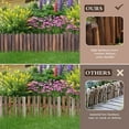 thumbnail image 5 of 2-Pack Wood Landscape Edging Border, 11.81" H x 47.24" L Decorative No Dig Garden Edging for Landscaping, Flexible Garden Border, Flower Bed Edging, Picket Fence for Lawn Edging, Brown Color, 5 of 7