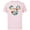 Soft Pink, variant on Disney Mickey Mouse Head Shape Icon Flowers Garden Spring - Short Sleeve Cotton T-Shirt for Adults - Customized-White