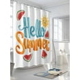 thumbnail image 3 of Fsddascl Hello Summer Shower Curtain Set - 54" x 78" Washable Bathtub Curtain with 12 Hooks, Watercolor Watermelon Tropical Fruit Waterproof Fabric Stall Shower Curtains for Bathroom/Bathtub Décor, 3 of 6