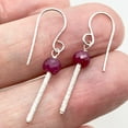thumbnail image 2 of Natural Precious Gemstone Ruby Sterling Silver Earrings | 1 3/8 Inch Long |, 2 of 7