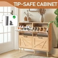 thumbnail image 4 of UBesGoo Shoe Storage Cabinet for Entryway, Shoe Rack Organizer with 4 Flip Drawers, Freestanding Shoe Closet, Natural Color, 4 of 8