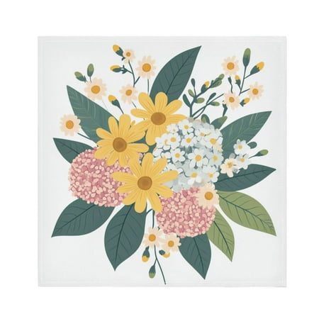 

Satin Polyester Napkins - 20x20 InchSingle-Sided Printed Napkins 1-Piece/4-Piece/6-Piece Set DIY Personalized Table Setting，Beautiful Illustration Flower