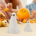 thumbnail image 3 of Walbest 2 Pcs Halloween Ghost Figurine Resin Ghost Sculpture Cute White Ghost Statue Home Table Centerpieces Mini Ghost Ornament for Kitchen Shelf Fireplace, 3 of 7