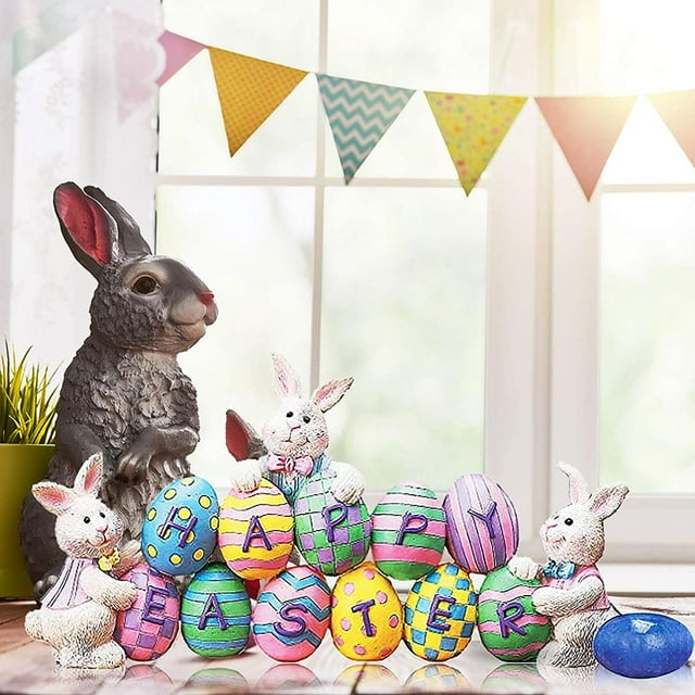 Tabletop Easter Decorations Easter Spring Bunny Decoration Tabletop Easter Decorations Cute Craft Easter Bunny Figures Farmhouse Home Decor