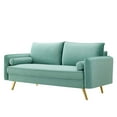 thumbnail image 1 of Sofa, Velvet, Blue, Modern Contemporary Urban Design, Living Lounge Room Hotel Lobby Hospitality, 1 of 9