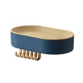 thumbnail image 1 of Billuyoard Jabonera de baño, soporte de caja de jabón de baño montado en la pared con gancho, estante de almacenamiento de esponja, plástico para Juegos de accesorios de baño Azul Billuyoard HA003097-02, 1 of 6