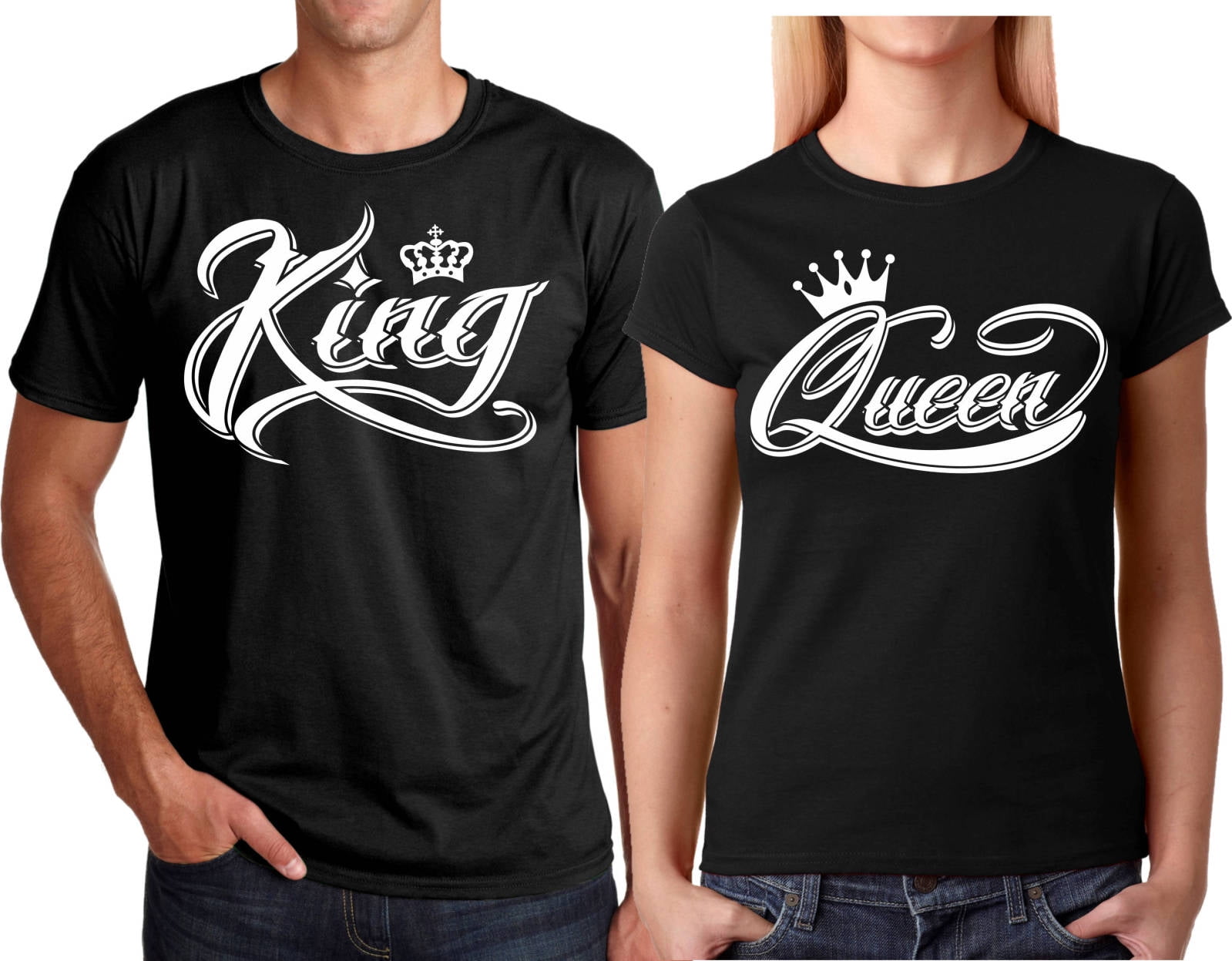 Sluimeren voeden Vallen King & Queen NEW Design Valentines Christmas Gift Couple Matching Cute T-Shirts  King-Black S - Walmart.com