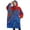 Blue Red Gold, variant on Oversized Wearable Blanket Hoodie,Blue Red Gold Marble Pattern Sherpa Blanket Hoodie with Super Pockets,Super Warm Fuzzy Pullover for Women & Men
