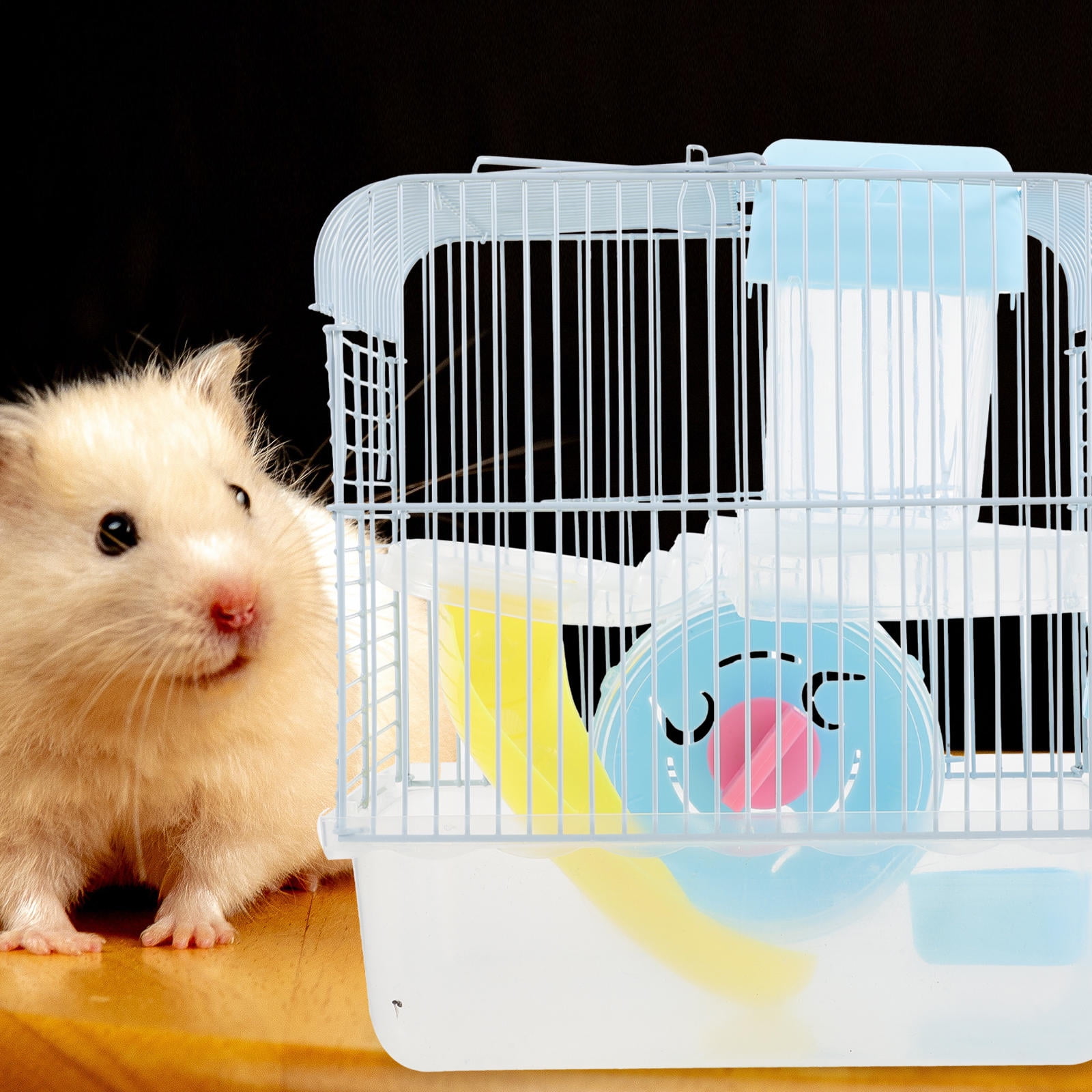 MOKKHNB Sky Blue Large Hamster Cage with Wire Nest and Plastic for Comfortable Pet Hideout