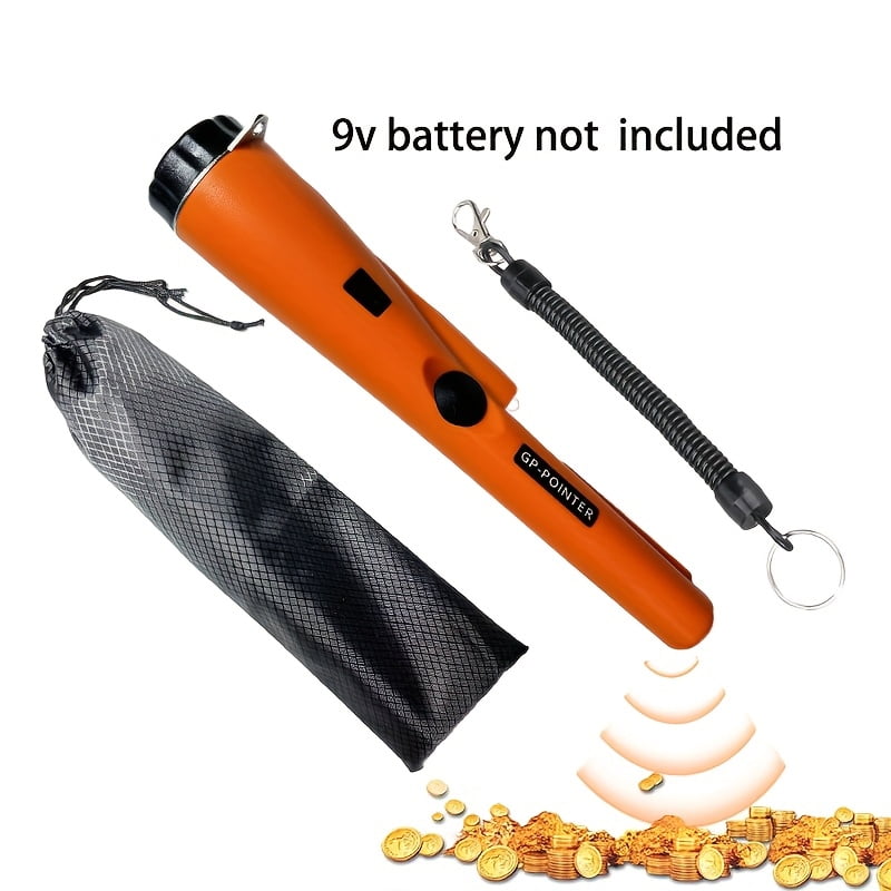 [Treasure Finder with Bag] 360° Metal Detector Pinpointer | Golden & Treasure Finder with Bag, LED Indicator & Buzzer Vibration | 9V BATTERY NOT-CAM OCEAN