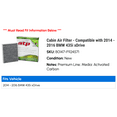 thumbnail image 2 of Cabin Air Filter - Compatible with 2014 - 2016 BMW 435i xDrive 2015, 2 of 2