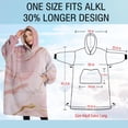 thumbnail image 4 of Oversized Wearable Blanket Hoodie,Pink Gold Marble Pattern Sherpa Blanket Hoodie with Super Pockets,Super Warm Fuzzy Pullover for Women & Men, 4 of 6