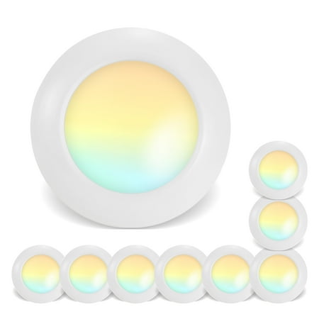 

Run Bison 4 Inch 5 CCT Dimmable LED Disk Light Flush Mount 2700K-5000K Adjustable Dimmable Recessed Retrofit Ceiling Light CRI90 840lm 12W J-Box or Recessed Can Installation - 8PK