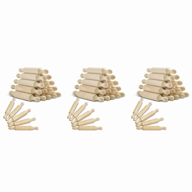 Mini Rodillo de Madera de 45 Piezas, 6 Pulgadas de , Rodillo para Hornear de Cocina, Rodillo Pequeño para Masa de Madera para Niños, Fondant